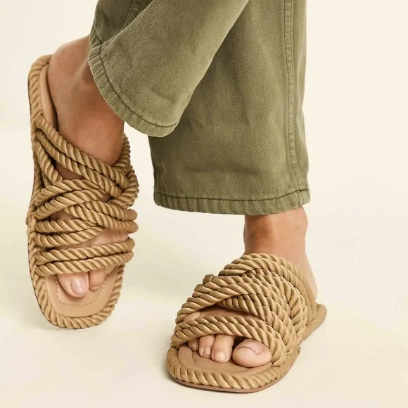 ASOS Design Rope Strap Sandals Espadrilles Slip On Size US 6 / EU 37 - Picture 1 of 12